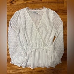 Do+Be White Striped Long Sleeve